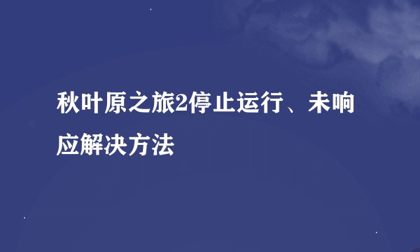 秋叶原之旅2停止运行、未响应解决方法