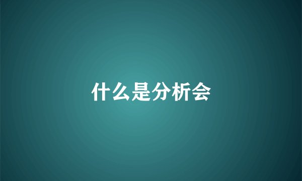 什么是分析会