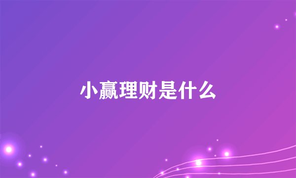 小赢理财是什么
