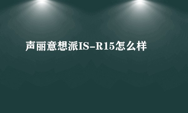 声丽意想派IS-R15怎么样