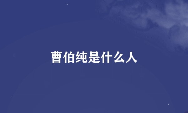 曹伯纯是什么人