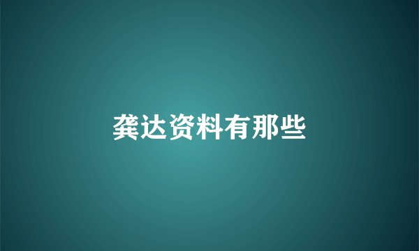 龚达资料有那些