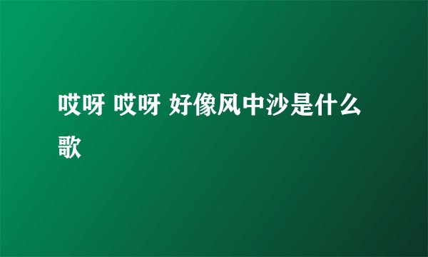 哎呀 哎呀 好像风中沙是什么歌