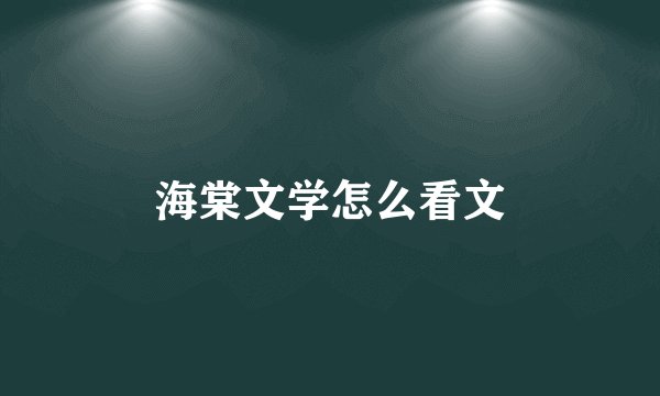 海棠文学怎么看文
