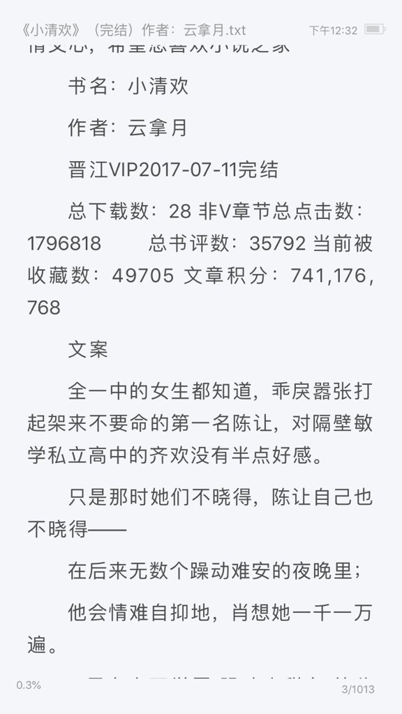 求《小清欢》的番外百度网盘资源呐!!!