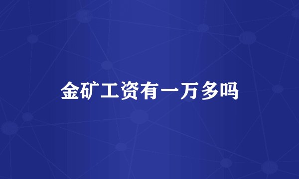 金矿工资有一万多吗