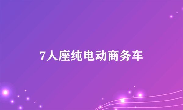 7人座纯电动商务车