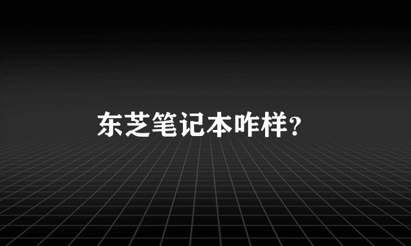 东芝笔记本咋样？