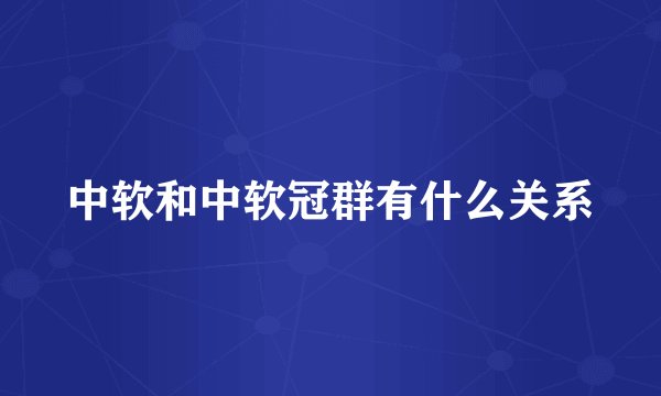 中软和中软冠群有什么关系
