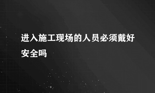 进入施工现场的人员必须戴好安全吗