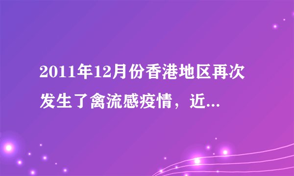 2011年12月份香港地区再次发生了禽流感疫情，近年来禽流感疫情在世界范围内频繁爆发．我国政府高度重视，