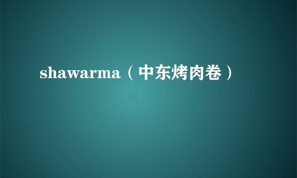 shawarma（中东烤肉卷）
