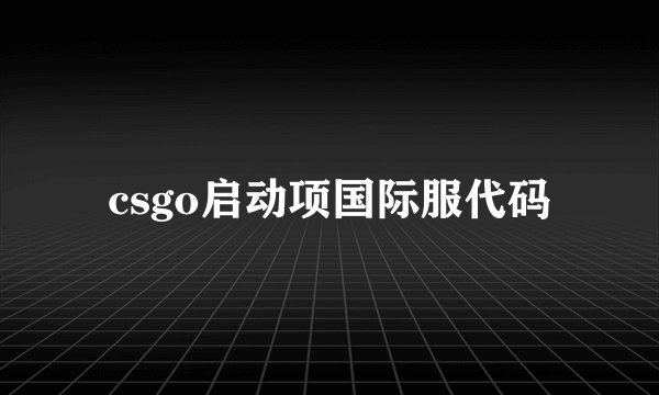 csgo启动项国际服代码