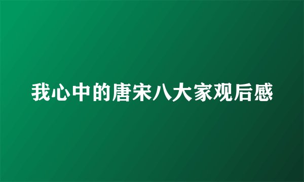 我心中的唐宋八大家观后感