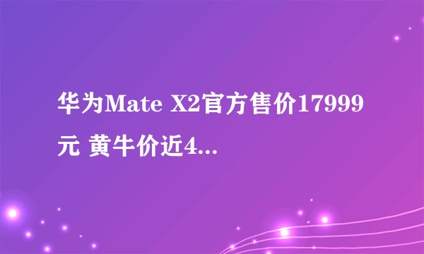 华为Mate X2官方售价17999元 黄牛价近40000元