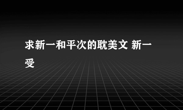 求新一和平次的耽美文 新一受