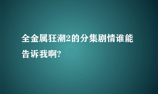 全金属狂潮2的分集剧情谁能告诉我啊?