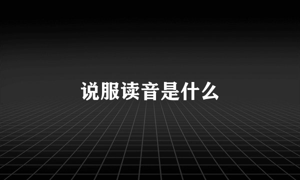 说服读音是什么