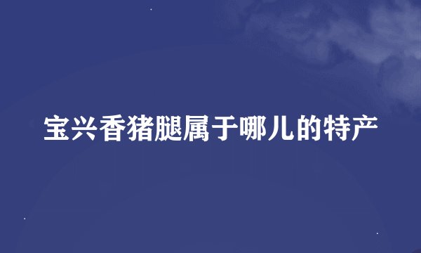 宝兴香猪腿属于哪儿的特产