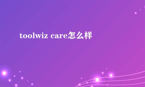 toolwiz care怎么样