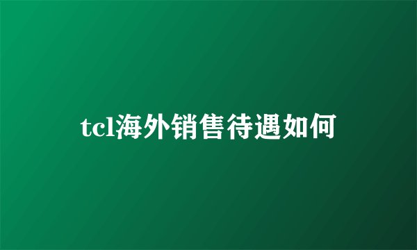 tcl海外销售待遇如何