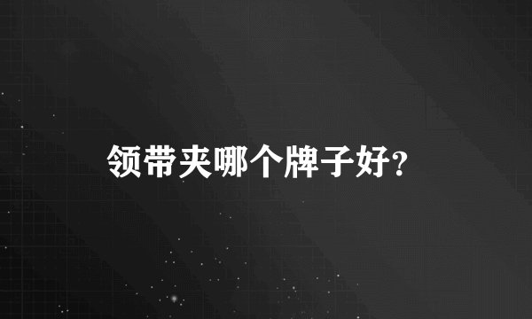 领带夹哪个牌子好？