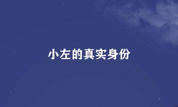 小左的真实身份