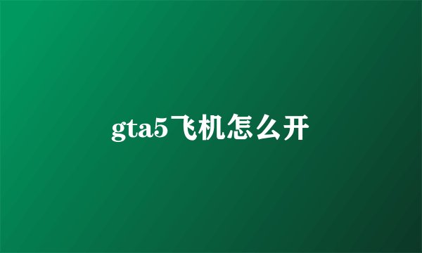 gta5飞机怎么开