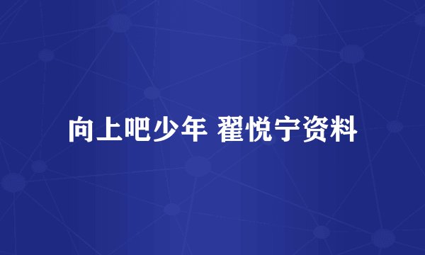 向上吧少年 翟悦宁资料