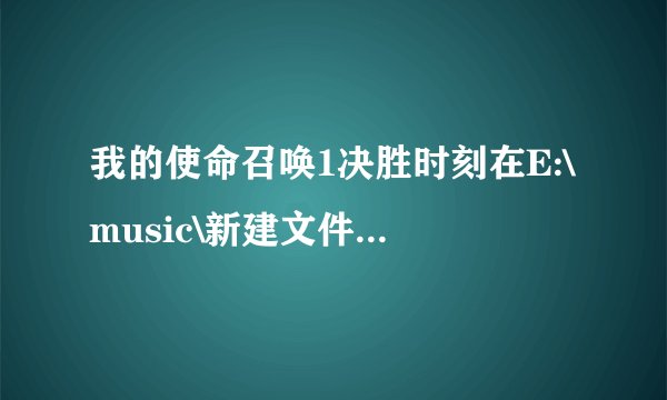 我的使命召唤1决胜时刻在E:\music\新建文件夹 (2)能输秘籍吗？