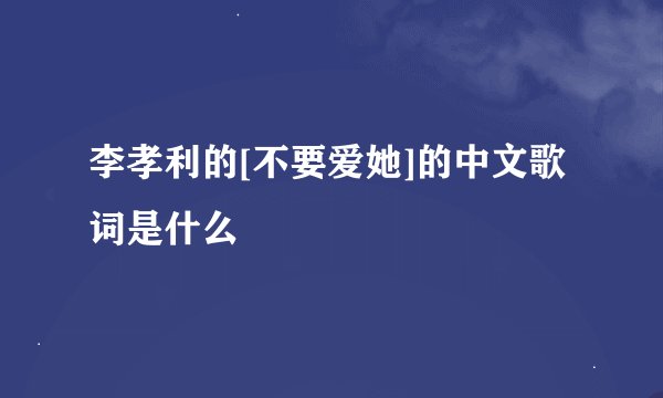 李孝利的[不要爱她]的中文歌词是什么