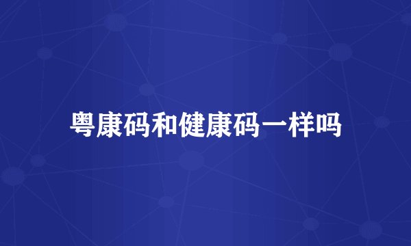 粤康码和健康码一样吗