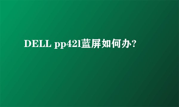DELL pp42l蓝屏如何办?