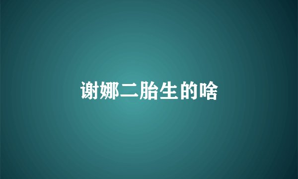 谢娜二胎生的啥