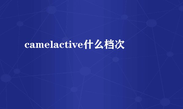 camelactive什么档次