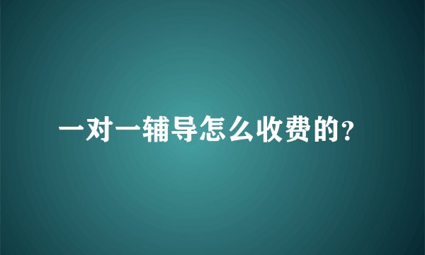 一对一辅导怎么收费的？