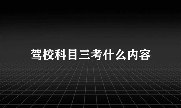 驾校科目三考什么内容