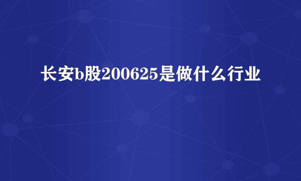 长安b股200625是做什么行业