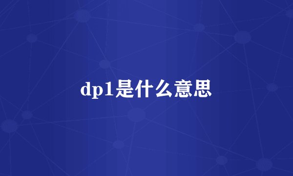 dp1是什么意思