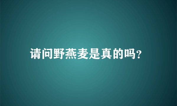 请问野燕麦是真的吗？