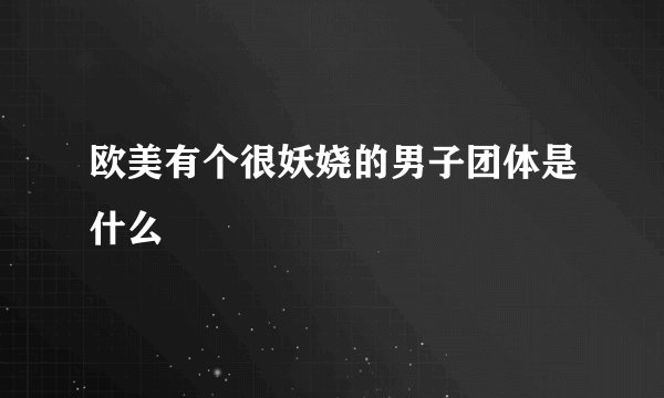 欧美有个很妖娆的男子团体是什么