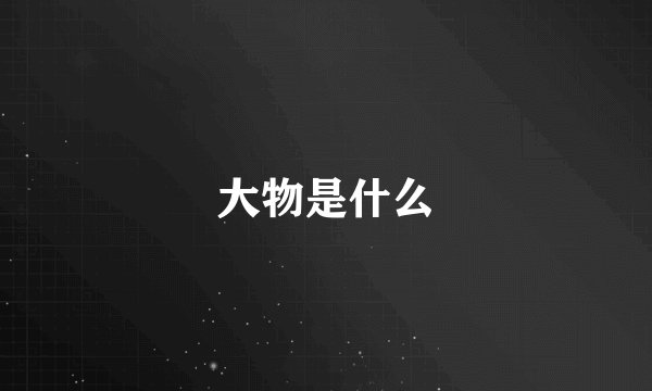 大物是什么