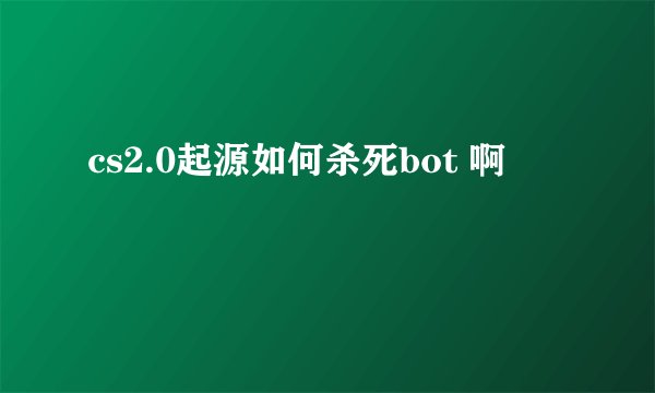 cs2.0起源如何杀死bot 啊
