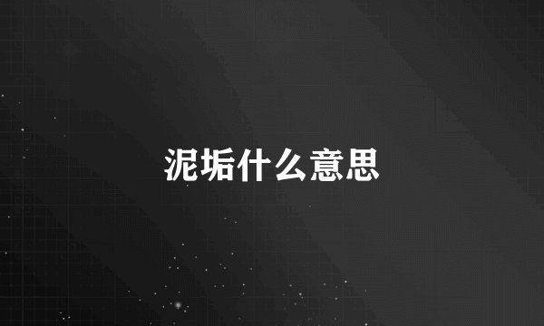 泥垢什么意思