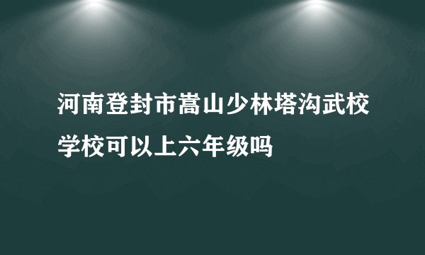 河南登封市嵩山少林塔沟武校学校可以上六年级吗