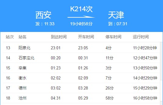 k214火车行车路线