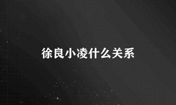 徐良小凌什么关系