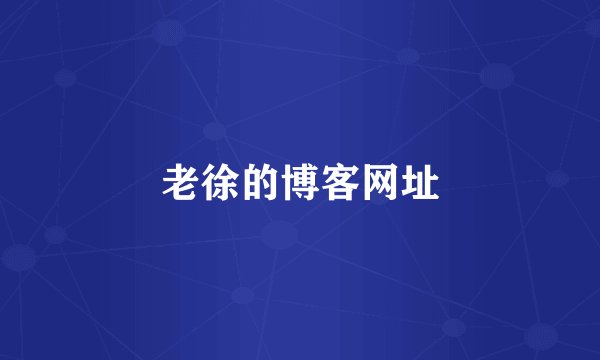 老徐的博客网址