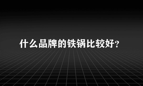 什么品牌的铁锅比较好？