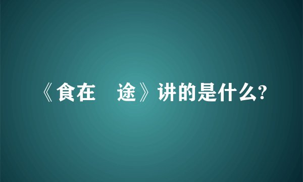《食在囧途》讲的是什么?